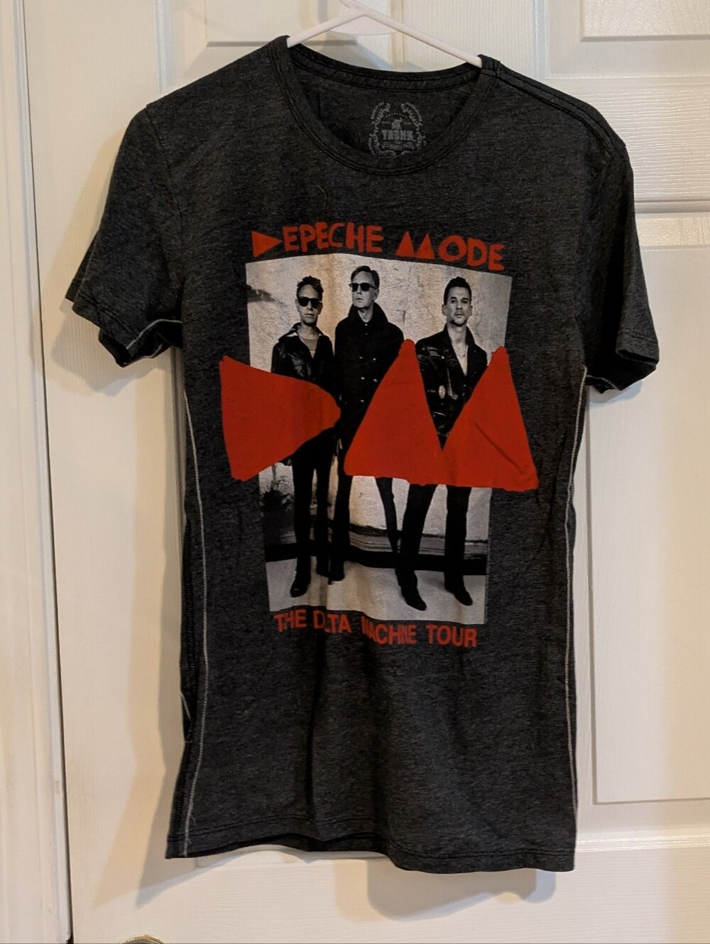 TNA Men's Charcoal Short-Sleeve Tee with Red Depeche Mode Graphic